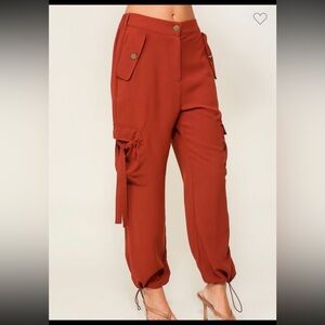 NWOT Lumiere Rust Cargo Trousers